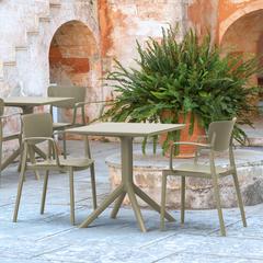 Loft Bistro Set 3 Piece with 27 inch Table Top Taupe