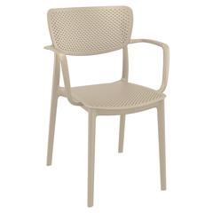 Loft Outdoor Dining Arm Chair Taupe, Set of 2