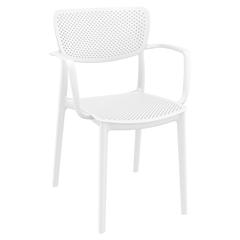 Loft Outdoor Dining Arm Chair White, Set of 2