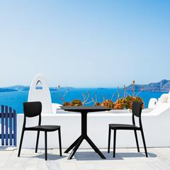 Lucy Outdoor Bistro Set 3 Piece with 31 inch Table Top Black