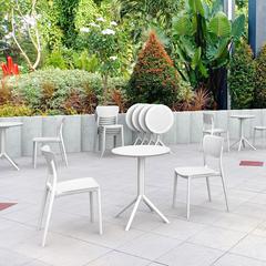Lucy Round Bistro Set 3 Piece with 24 inch Table Top White