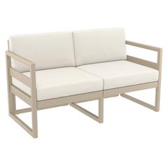 Mykonos Patio Loveseat Taupe with Sunbrella Natural Cushion