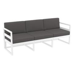 Mykonos Patio Sofa White with Sunbrella Charcoal Cushion