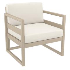 Mykonos Patio Club Chair Taupe with Sunbrella Natural Cushion