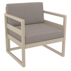 Mykonos Patio Club Chair Taupe with Sunbrella Taupe Cushion