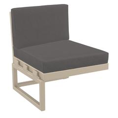 Mykonos Extension Taupe with Sunbrella Charcoal Cushion