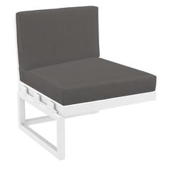 Mykonos Extension White with Sunbrella Charcoal Cushion