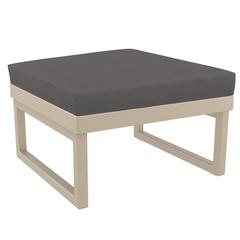 Mykonos Ottoman Taupe with Sunbrella Charcoal Cushion
