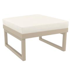Mykonos Ottoman Taupe with Sunbrella Natural Cushion