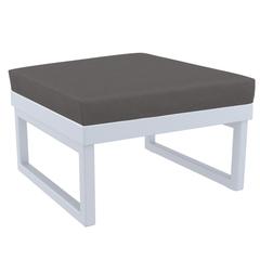 Mykonos Ottoman Silver with Sunbrella Charcoal Cushion