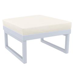 Mykonos Ottoman Silver with Sunbrella Natural Cushion