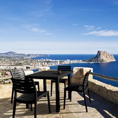 Ares Resin Square Dining Set with 4 Chairs Black