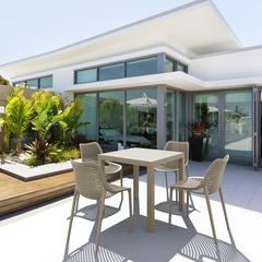 Air Square Dining Set with 4 Chairs Taupe