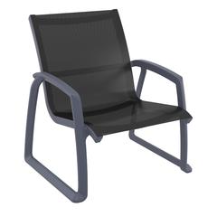Pacific Club Arm Chair Dark Gray Frame Black Sling