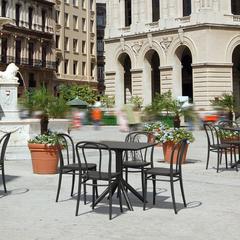 Victor Patio Dining Set with 4 Chairs Black