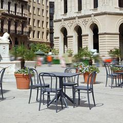 Victor Patio Dining Set with 4 Chairs Dark Gray