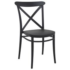 Cross Resin Outdoor Chair Black, Set of 2