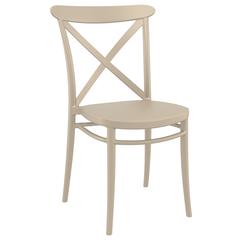 Cross Resin Outdoor Chair Taupe, Set of 2