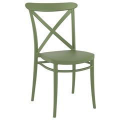 Cross Resin Outdoor Chair Olive Green, Set of 2