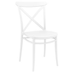 Cross Resin Outdoor Chair White, Set of 2