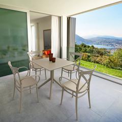 Cross XL Patio Dining Set with 4 Chairs Taupe