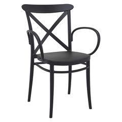 Cross XL Resin Outdoor Arm Chair Black, Set of 2