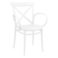 Cross XL Resin Outdoor Arm Chair White, Set of 2