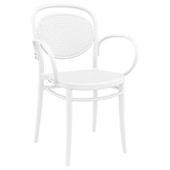 Marcel XL Resin Outdoor Arm Chair White, Set of 2