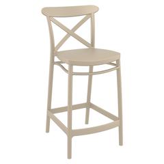 Cross Counter Stool Taupe, Set of 2