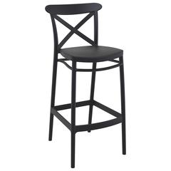 Cross Bar Stool Black, Set of 2