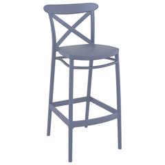 Cross Bar Stool Dark Gray, Set of 2
