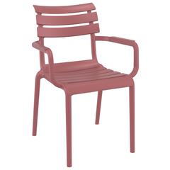 Paris Resin Outdoor Arm Chair Marsala (pack of 2)