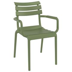 Paris Resin Outdoor Arm Chair Olive Green (pack of 2)