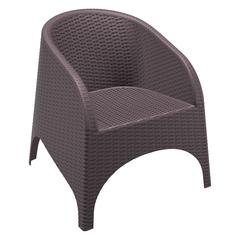 Aruba Resin Wickerlook Chair Brown, Set of 2
