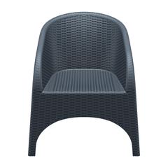 Aruba Resin Wickerlook Chair Dark Gray, Set of 2