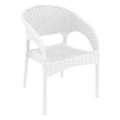 Panama Resin Wickerlook Dining Arm Chair White, Set of 2