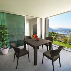 Daytona Extendable Dining Set 5 Piece Brown