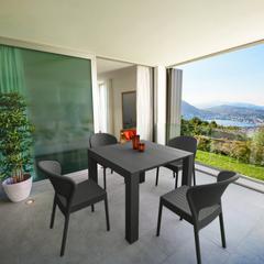 Daytona Extendable Dining Set 5 Piece Dark Gray