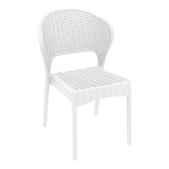 Daytona Resin Wickerlook Dining Chair White, Set of 2