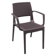 Capri Resin Dining Arm Chair Brown, Set of 2