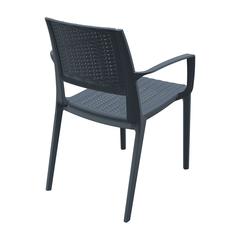 Resin Dining Arm Chair, Set of 2, Dark Gray, Belen Kox