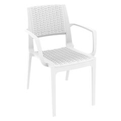 Capri Resin Dining Arm Chair White, Set of 2