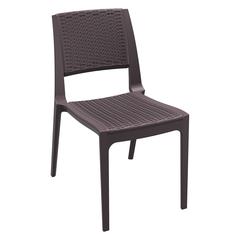 Verona Resin Wickerlook Dining Chair Brown, Set of 2