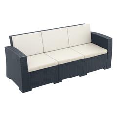 Monaco Resin Patio Sofa Dark Gray with Sunbrella Natural Cushion