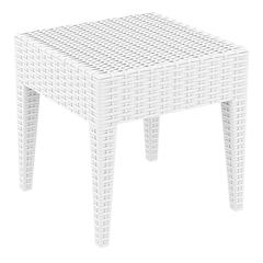 Square Resin Side Table, White, Belen Kox
