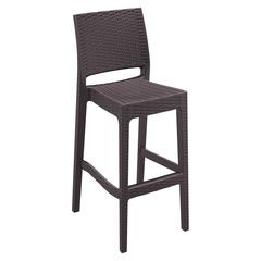 Jamaica Resin Wickerlook Bar Stool Brown, Set of 2