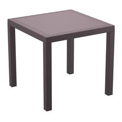 Orlando Resin Wickerlook Square Dining Table Brown 31 inch
