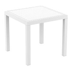 Orlando Resin Wickerlook Square Dining Table White 31 inch