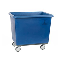 16 Bushel Poly Cube Truck with Steel Base, Blue
