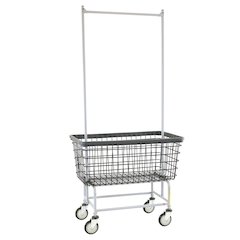 Wire Utility Cart with Double Pole Rack, 6 Bushel, Dura-Seven™ Anti-Rust Coating